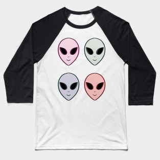 Happy Pastel Aliens Baseball T-Shirt